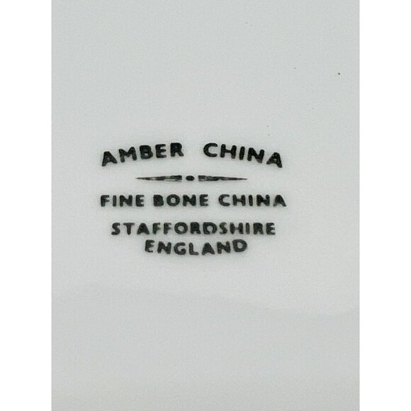 Mouse Party Straffordshire Amber Bone China Handled Cup 6 oz Pink Trim - Picture 8 of 8